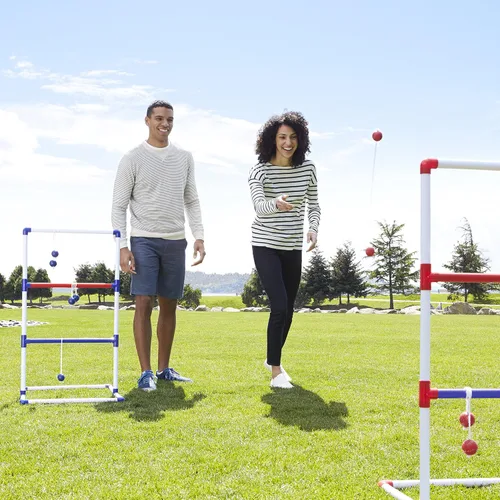 Vista 8 de Amazon Basics - Juego de lanzamiento de escalera, rojo/azul