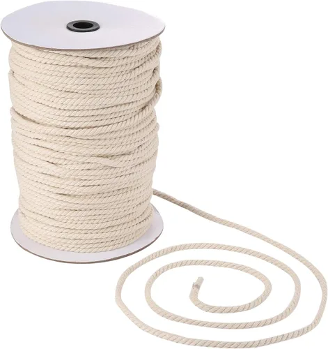 Vista 16 de Cuerda de macramé de 0.118 in x 328 yardas Cuerda de macramé 100% algodón natural 3 hebras de algodón trenzado para colgar plantas hecho a mano