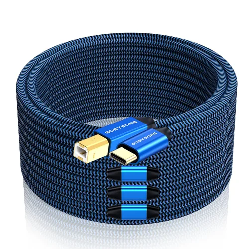 Vista 13 de Cable de impresora USB C a B de 3 pies, cable de impresora de alta velocidad compatible con impresoras, escáneres, faxes, teclados midi, grabaciones