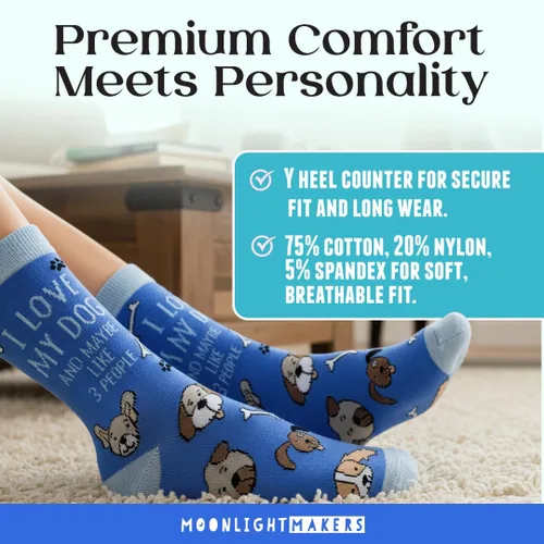 Vista 51 de Moonlight Makers Funny Colored Socks, Novelty Socks, Stocking Stuffer, Unisex Socks