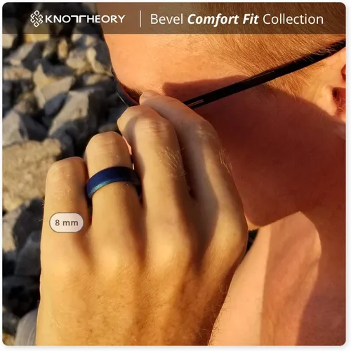 Vista 5 de Knot Theory - Anillo de boda de silicón para hombres y mujeres Anillos de goma finos de calidad superior con gran estilo, comodidad; son ideales