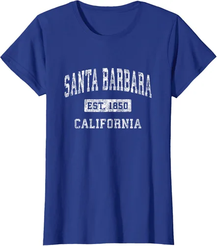 Vista 47 de Camiseta deportiva clásica de Santa Bárbara California CA, Negro, S