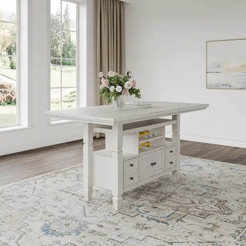 Vista 2 de Signature Design By Ashley Robbinsdale - Mesa de comedor de 72 pulgadas de altura de mostrador con almacenamiento de isla de cocina, sólidos
