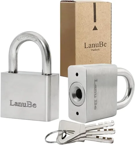 Vista 16 de LanuBe Candados marinos de acero inoxidable 304 con igual llave para uso en exteriores, cuerpo de 1-9/16 pulgadas de ancho, cuerpo de acero