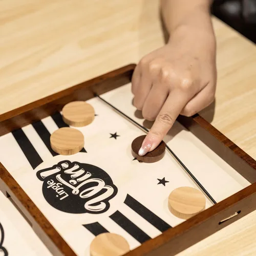 Vista 3 de Juego de disco de cabestrillo – Juego de mesa de madera maciza de 16.5 pulgadas, lujoso juego de disco de eslinga para noches familiares o fiestas
