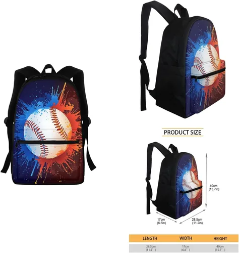 Vista 162 de FOR U DESIGNS Fuego baloncesto impreso niños escuela mochilas viaje mochila libro bolsa