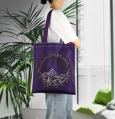 Vista 2 de ENSIANTH Regalo para amantes de los libros inspirado en la ficción, regalo para las estrellas que escuchan Court of Dreams Tote Bag Bookish Gift