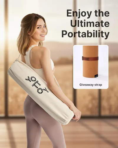 Vista 6 de YOTTOY Esterilla de Yoga, Esterilla de Yoga Caliente Antideslizante con Diseño Anti-desgarro y Goma Natural Ecológica con Correa y Bolsa