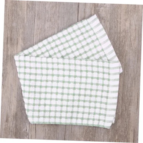 Vista 3 de Toallas de cocina de algodón para platos de trapo, toalla de cocina absorbente de tela de té, color verde