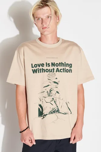 Vista 3 de Not So Ape Camiseta Sidewalk Flower, unisex, para todo género, fabricada en Japón