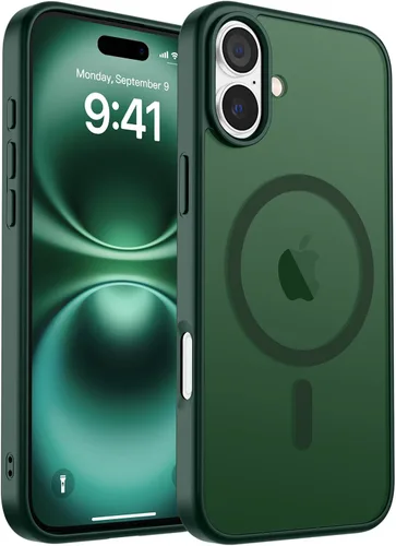 Vista 357 de zapica Funda magnética para iPhone Air, con protector de pantalla de vidrio templado, compatible con MagSafe, translúcida mate, a prueba de golpes
