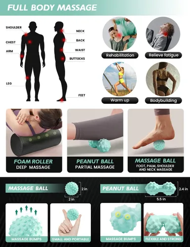 Vista 5 de Kit de inicio de yoga 12 en 1 – El juego de yoga incluye esterilla de yoga, rodillo de espuma, 4 bandas de resistencia, bloques de yoga 2 paquetes