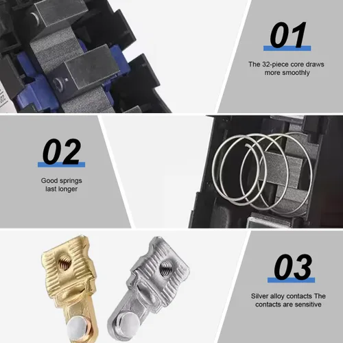 Vista 7 de ATO Contactor de CA 3 polos 25 amperios 24V 110V 220V bobina para sistemas de accionamiento eléctrico Contactores HVAC Contactores de derivación