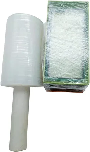 Vista 3 de Rollo de envoltura de plástico transparente de 6 pulgadas x 1000 pies, película industrial de calibre 80 con asa para mudanza, envío, embalaje