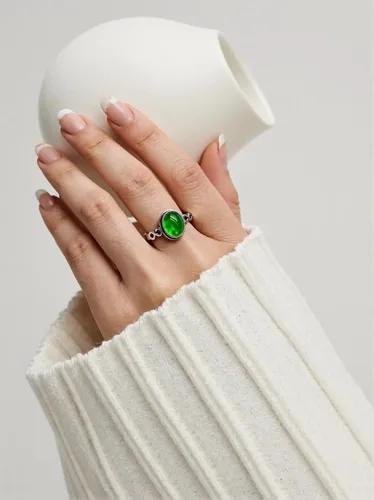 Vista 4 de Anillo de infinito con piedras preciosas de cristal ovalado, plata de ley 925, anillo de nudo retro para mujer