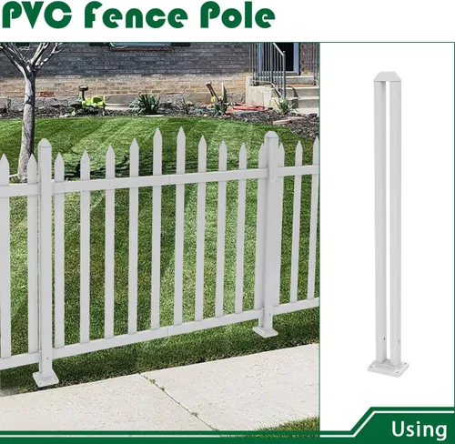Vista 7 de Poste de 32 pulgadas: accesorios de columna de PVC de valla de vieira para animales y patio