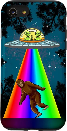 Vista 13 de Funda de regalo para iPhone 14 Alien Bigfoot Sasquatch con diseño de OVNI Galaxy Space Lover