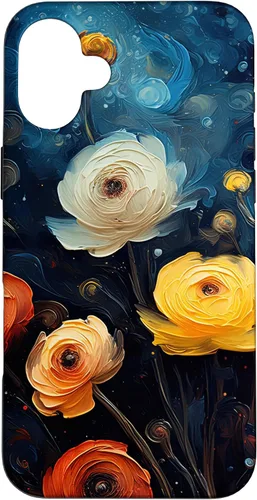 Vista 23 de Gorgeous Star Night Ranunculus Flowers Famous Painting Case for iPhone 17