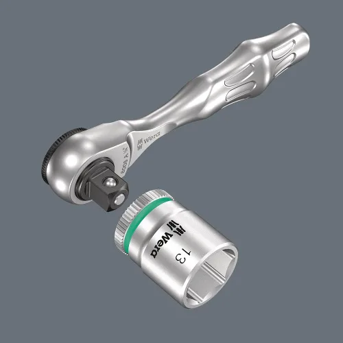 Vista 2 de WERA 05003793001 8008 A Zyklop Mini 3 Trinquete con 1/4" Drive, 1/4" x 3.425 in