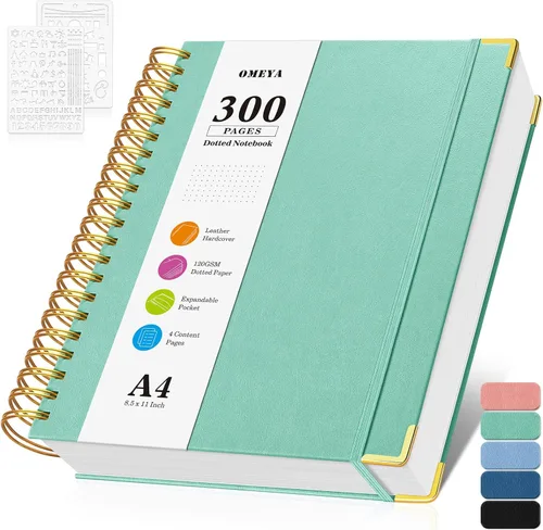 Vista 7 de Cuaderno de viñetas con espiral, diario de 300 páginas de cuero con contenido, cuadernos de 120 g/m² de papel grueso que no deja pasar la tinta