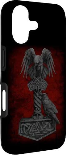 Vista 3 de Funda para iPhone 17 de Mjolnir Odín de la mitología vikinga nórdica de Thor