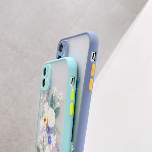 Vista 5 de Ownest Compatible con iPhone 15 Pro Funda transparente esmerilada de policarbonato 3D floral para niñas y mujeres y funda protectora de TPU suave