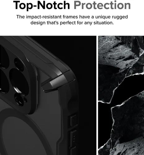 Vista 4 de Ringke Fusion-X - Funda para iPhone 15 Pro [compatible con MagSafe] Funda protectora resistente a prueba de golpes, color negro mate magnético