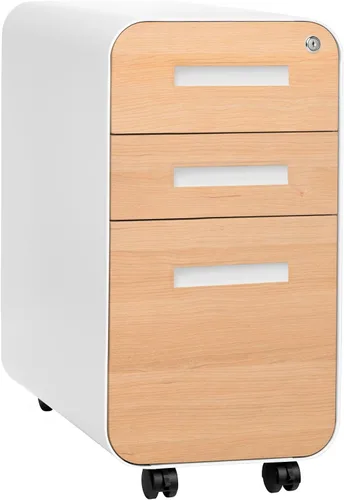 Vista 11 de Laura Davidson Furniture Stockpile Archivador móvil delgado de 3 cajones con cerradura - Archivador de metal para debajo del escritorio, carpetas