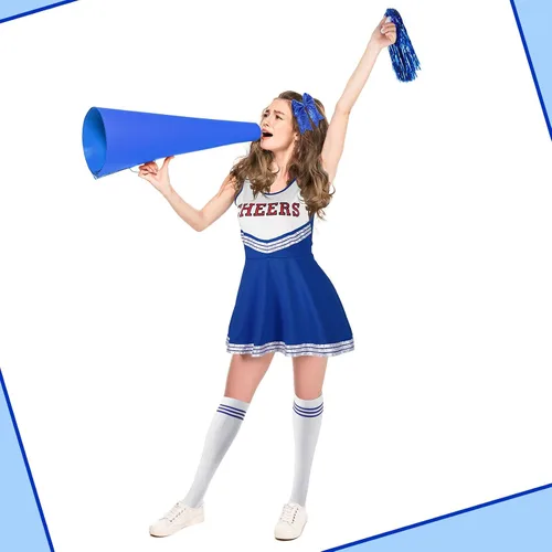 Vista 5 de SATINIOR 4 piezas de disfraces de animadora para mujeres, adultos, niñas, uniforme para fiesta de fútbol