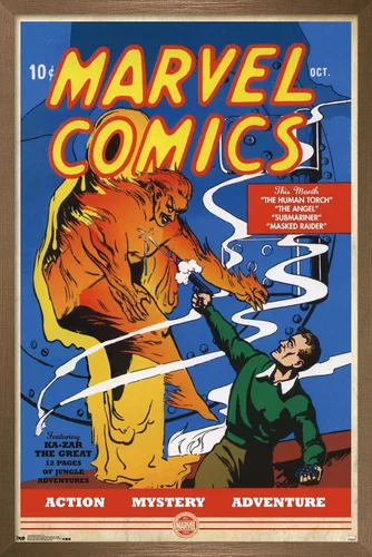 Vista 15 de Trends International Marvel Comics - Póster de pared de The Very First Marvel Comics #1, 14.725 x 22.375 pulgadas, versión enmarcada de madera