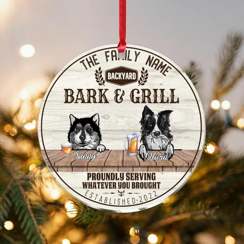 Vista 13 de SILYHEART Christmas Acrylic Ornament Husky & Labrador Retriever Christmas Ornaments Family Dog Name Funny Hope Your Like Dogs Car Hanging Ornament
