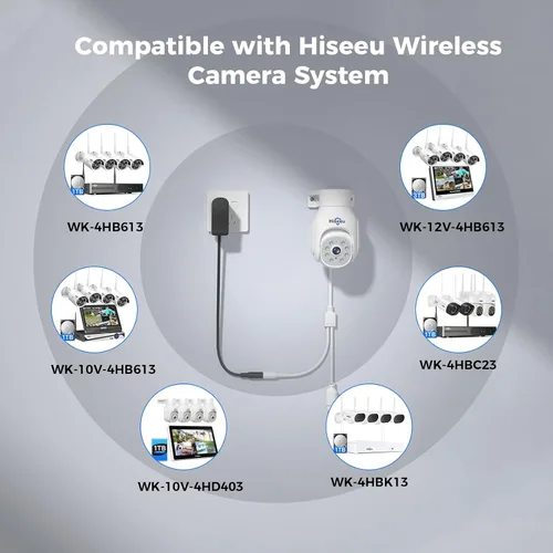 Vista 7 de Hiseeu - Cámara de seguridad inalámbrica para exteriores, 3MP, visión nocturna a color, WiFi, vigilancia de video para el hogar, giro y inclinación
