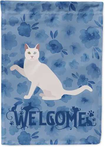 Vista 106 de Caroline's Treasures CK5005GF Bandera de bienvenida de gato abisinio para buzón, bandera decorativa para patio exterior, obras de arte de patio