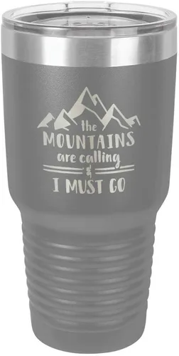 Vista 18 de Las motos están llamando y tengo que ir grabado 30 oz vaso de acero con recubrimiento de polvo grabado láser taza de viaje de camello polar sin BPA