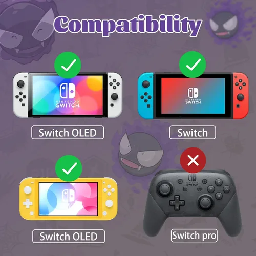 Vista 8 de NANANINO Lindas tapas de silicona para Halloween Joycon para pulgar, cubierta de joystick compatible con SwitchOLEDSwitch Lite, 4 unidades, fantasma