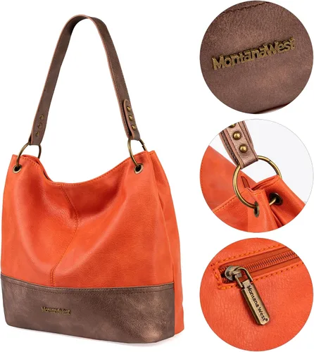 Vista 4 de Montana West Hobo Bag - Bolsos y bolsos para mujer con asa superior con cremallera