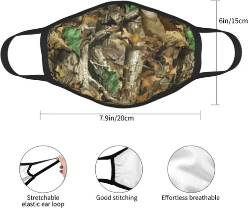 Vista 4 de Paquete de 3 máscaras de caza de camuflaje de ciervos y camuflaje, bandana ajustable resistente al viento, cubierta de boca reutilizable, bufanda