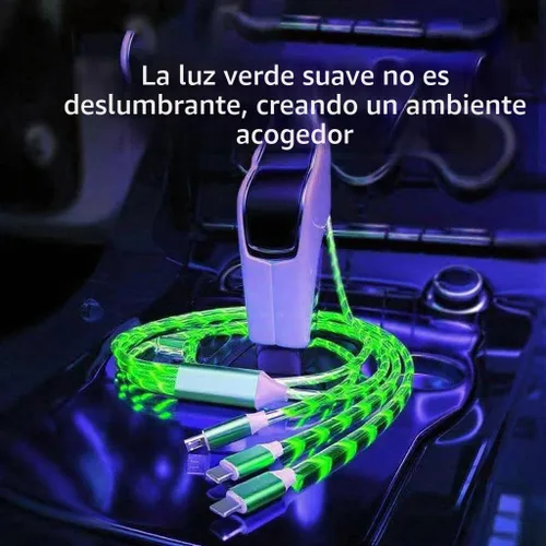 Vista 7 de AYI 3 Combinaciones Cable Cargador Multi Puertos USB A a USBC Micro PD Cord de Carga Rápida Iluminado Flujo de Corriente Compatible con Casi Todos 3