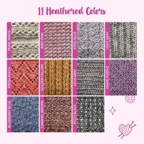 Vista 7 de Hilo de estambre de algodón puro para crochet de Cotton to The Core, paquete de 3 (598,6 metros / 300 g), patrones gratis, apto para principiantes