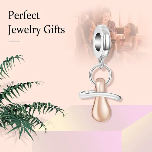 Vista 4 de LaMenars Happy Birthday Heart Charm for Bracelets 925 Silver Beads for Women's Bracelets & Necklaces Balloon & Cake Dangle Pendant for Mother's Day