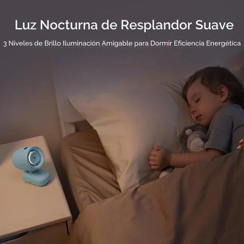 Vista 5 de JISULIFE Ventilador de clip 2026: pequeño y elegante con enfriamiento de 38 Azul