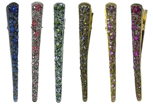 Vista 17 de NM110-2-6d1 - Juego de 6 pinzas de metal resistentes para el cabello para mujeres y niñas