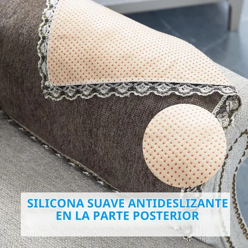 Vista 3 de MINJIATEX Fundas para brazos de sofá, fundas para brazos de sofá de encaje antideslizante, juego de 2 fundas lavables para reposabrazos de sofá