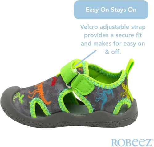 Vista 2 de Robeez Zapatos acuáticos para niños y niñas, antideslizantes, de neopreno, para verano, playa, piscina, para bebésniños pequeños, de 12 meses a 3.5