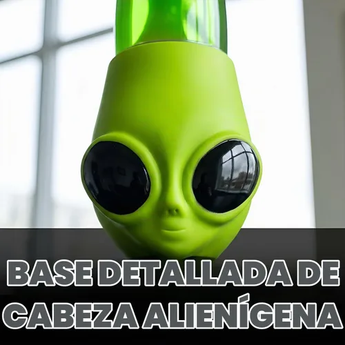 Vista 3 de Rhode Island Novelty - Lámpara de cera con cabeza de alienígena de 33 cm
