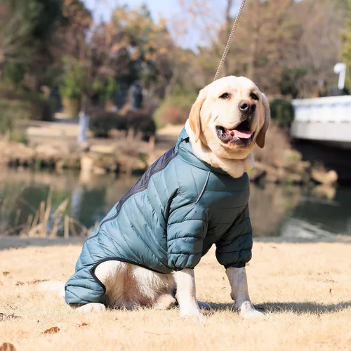 Vista 8 de Suéter para Perro ArmyGreen, Resistente al Viento, Reflectante - Chaqueta de Invierno Dirigible para S, M, L - Cremallera, Tallas Ajustables
