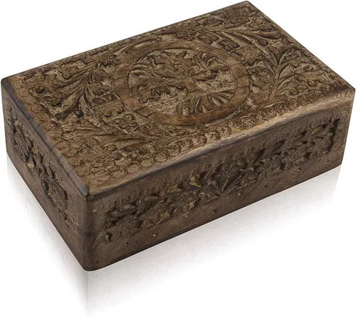 Vista 6 de Grandes ideas de regalo de cumpleaños, caja de joyería decorativa hecha a mano con árbol de la vida, caja del tesoro, organizador de joyas, caja