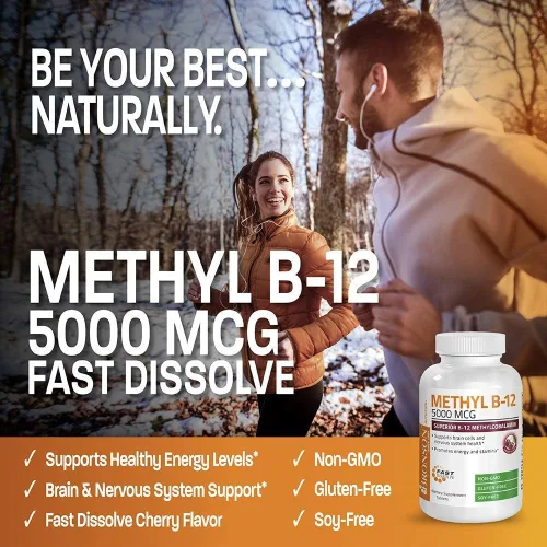 Vista 7 de Bronson Polvo de proteína hidrolizada de péptidos marinos de colágeno + metilo B12 5000 mcg de vitamina B12 metilcobalamina