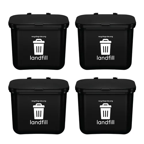 Vista 6 de Pequeño contenedor de compost verde para colgar en el contenedor de basura de cocina