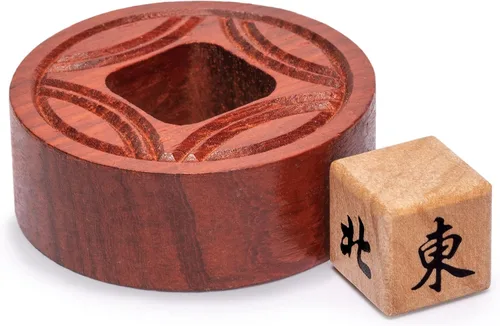 Vista 2 de Yellow Mountain Imports Apostador de madera Mahjong/Indicador de viento - Accesorio Mahjong para juego de mahjong chino o americano